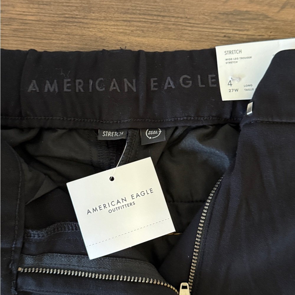 American Eagle Black Wide Leg Trousers